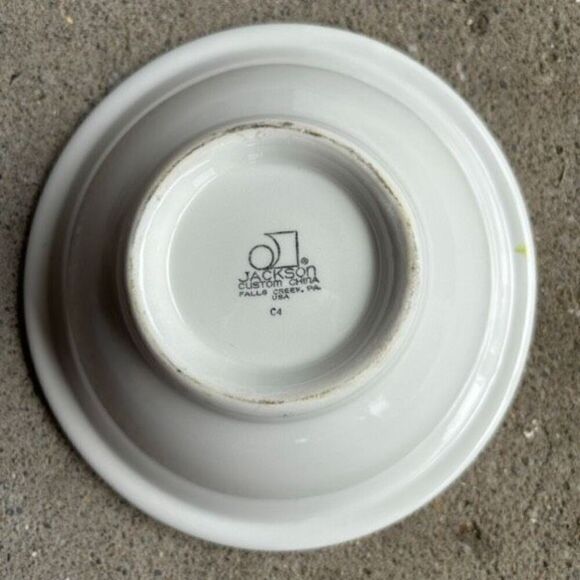 Jackson Custom China Falls Creek Pa White & Green Heavy 8” Serving Bowl - Picture 4 of 6